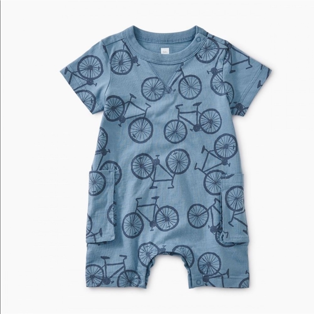 Tea collection bicycle romper onesie